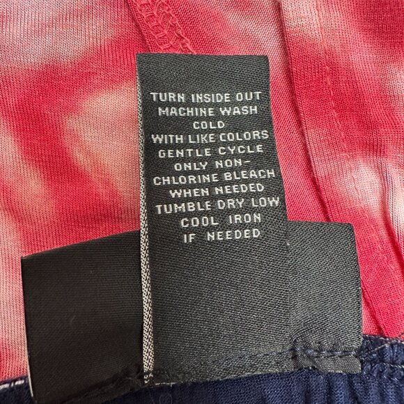 Lane Bryant Tie Dye Maxi Skirt Womens 18/20 Blue Red White Elastic Waist - Picture 6 of 7